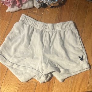 PLAYBOY Gray Athletic Shorts Elastic Waistband Lightweight